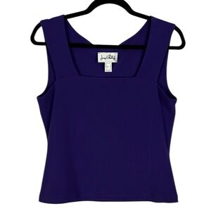 Joseph Ribkoff Classic Jersey Knit Square Neckline Tank Top Size 10 Deep Purple
